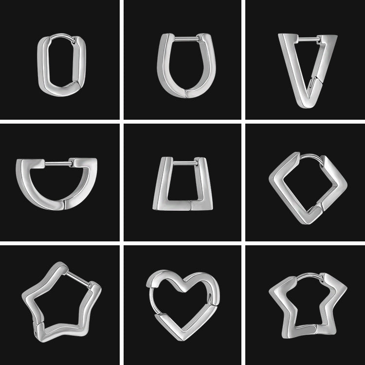 Wholesale Alien Shaped Stainless Silver Punk Earrings