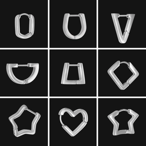 Wholesale Alien Shaped Stainless Silver Punk Earrings