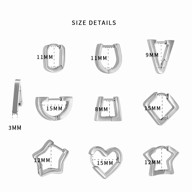 Wholesale Alien Shaped Stainless Silver Punk Earrings