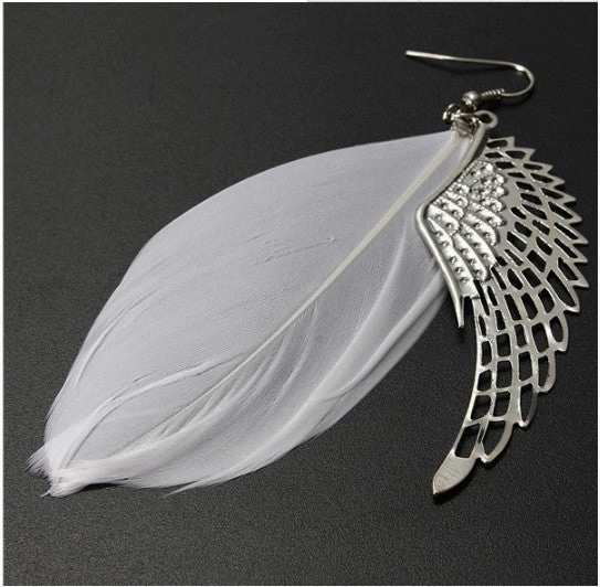 Wholesale Alloy Angel Wing Feather Earrings