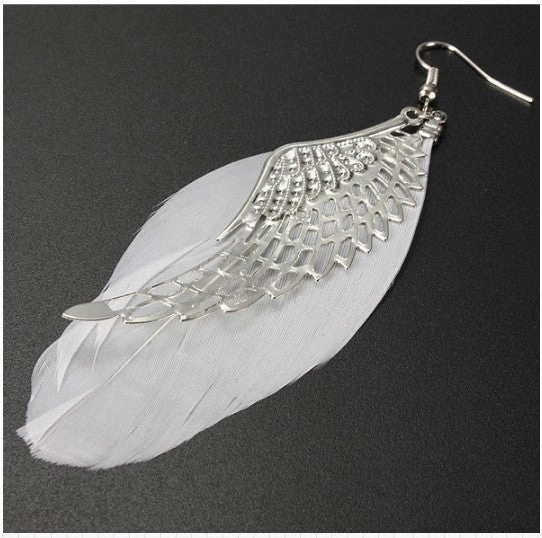 Wholesale Alloy Angel Wing Feather Earrings