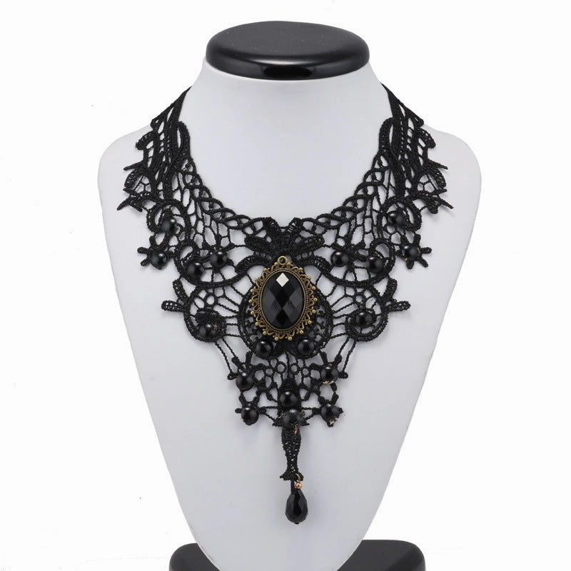 Wholesale Alloy Black Lace Necklace