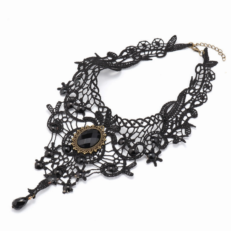 Wholesale Alloy Black Lace Necklace