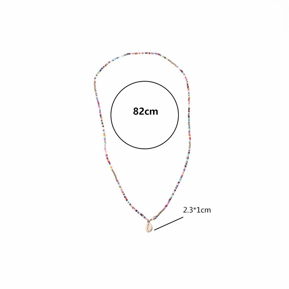 Wholesale Alloy Bohemian Colorful Bead Necklace