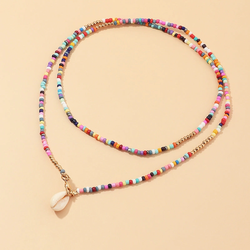 Wholesale Alloy Bohemian Colorful Bead Necklace