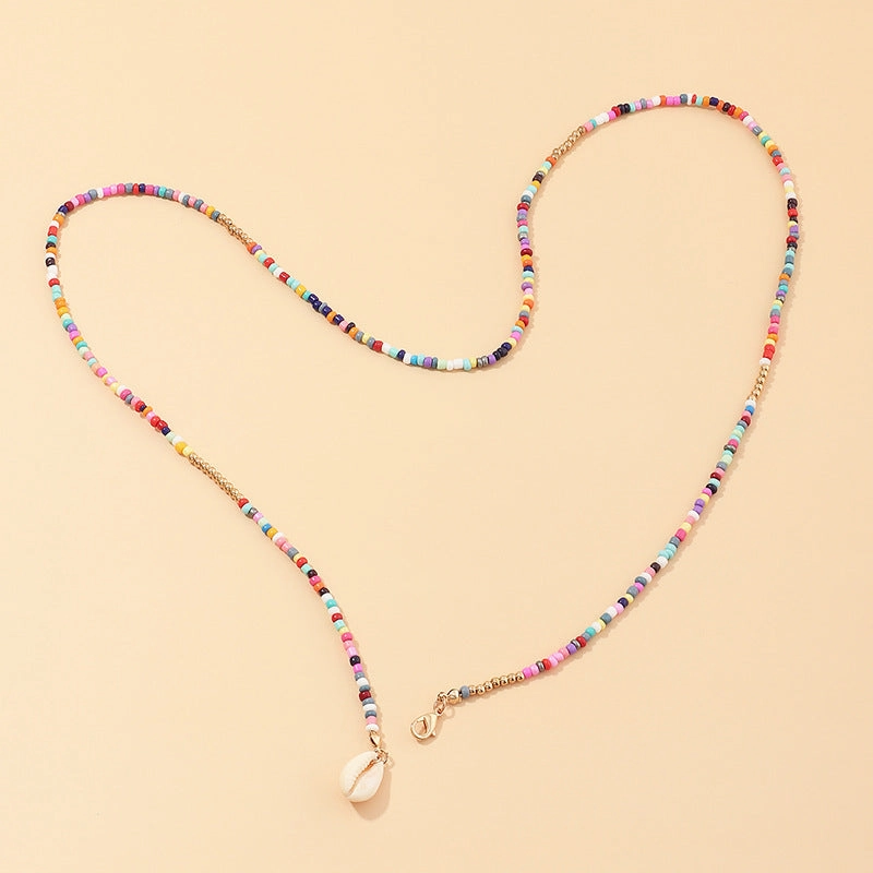 Wholesale Alloy Bohemian Colorful Bead Necklace