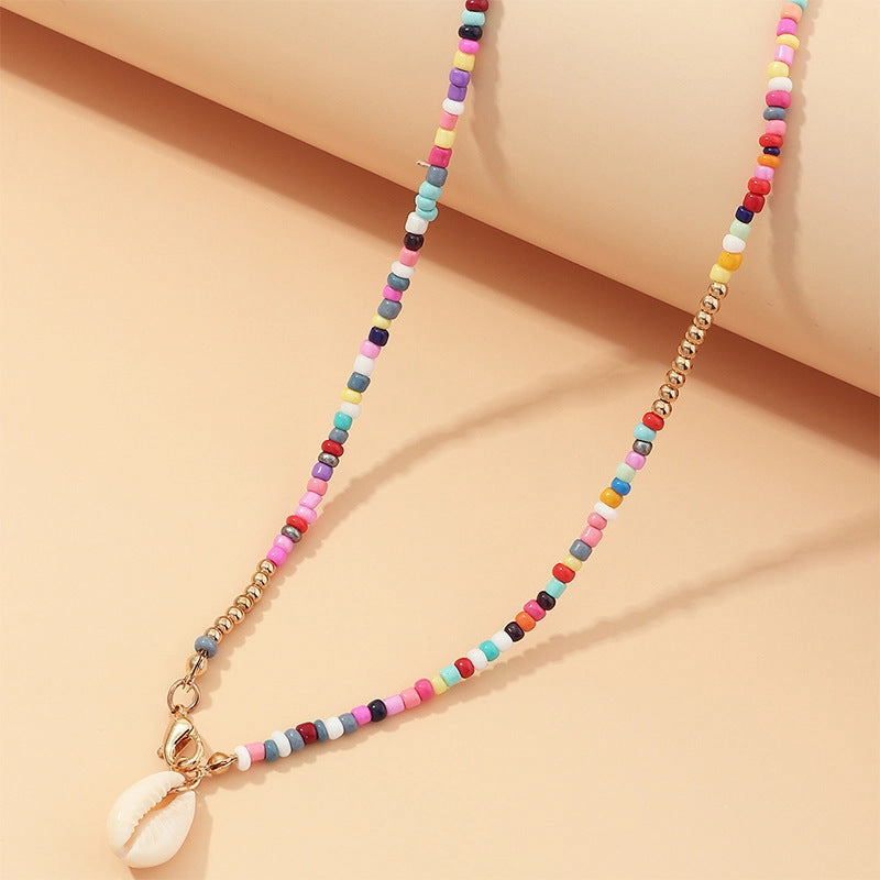 Wholesale Alloy Bohemian Colorful Bead Necklace