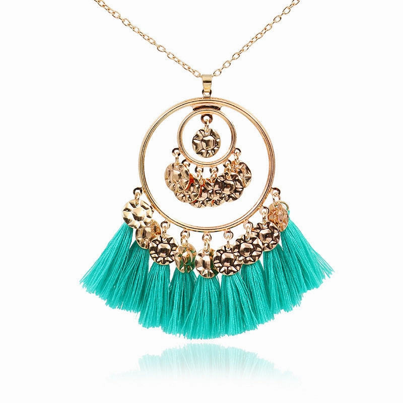 Wholesale Alloy Bohemian Tassel Pendant Necklace