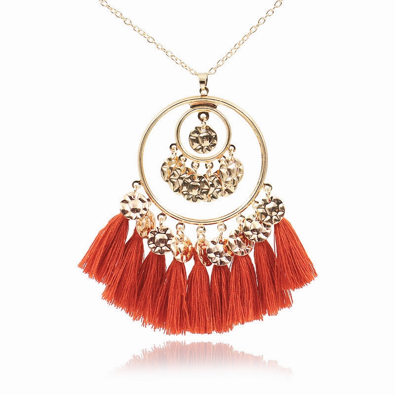 Wholesale Alloy Bohemian Tassel Pendant Necklace