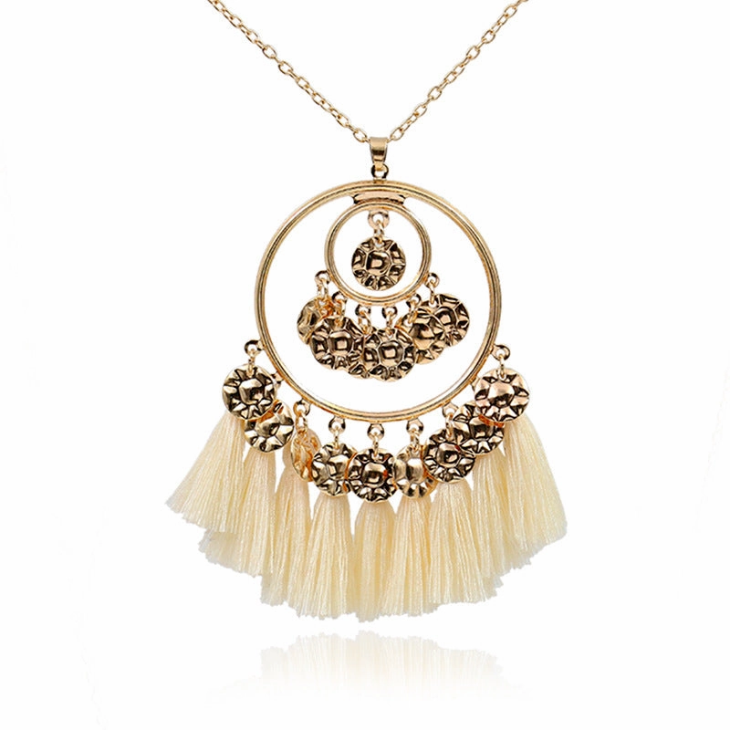 Wholesale Alloy Bohemian Tassel Pendant Necklace