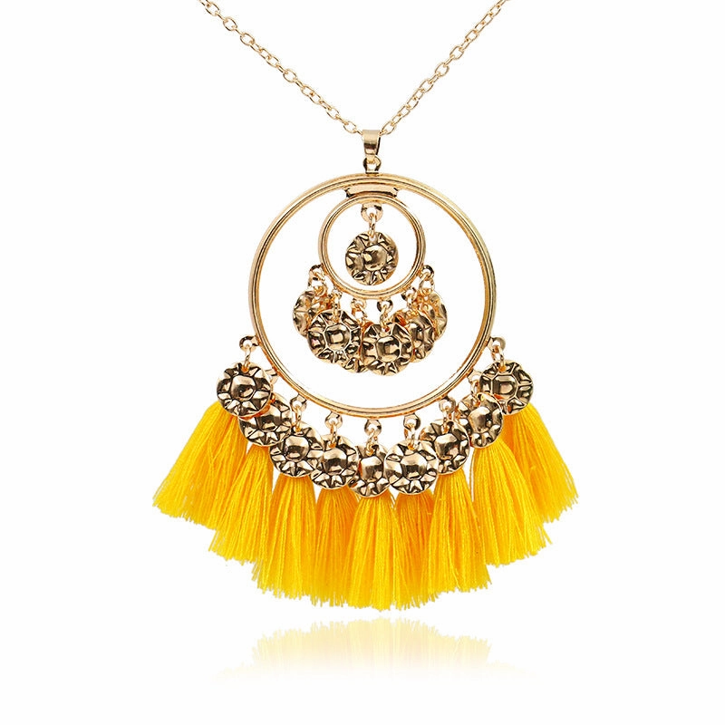 Wholesale Alloy Bohemian Tassel Pendant Necklace