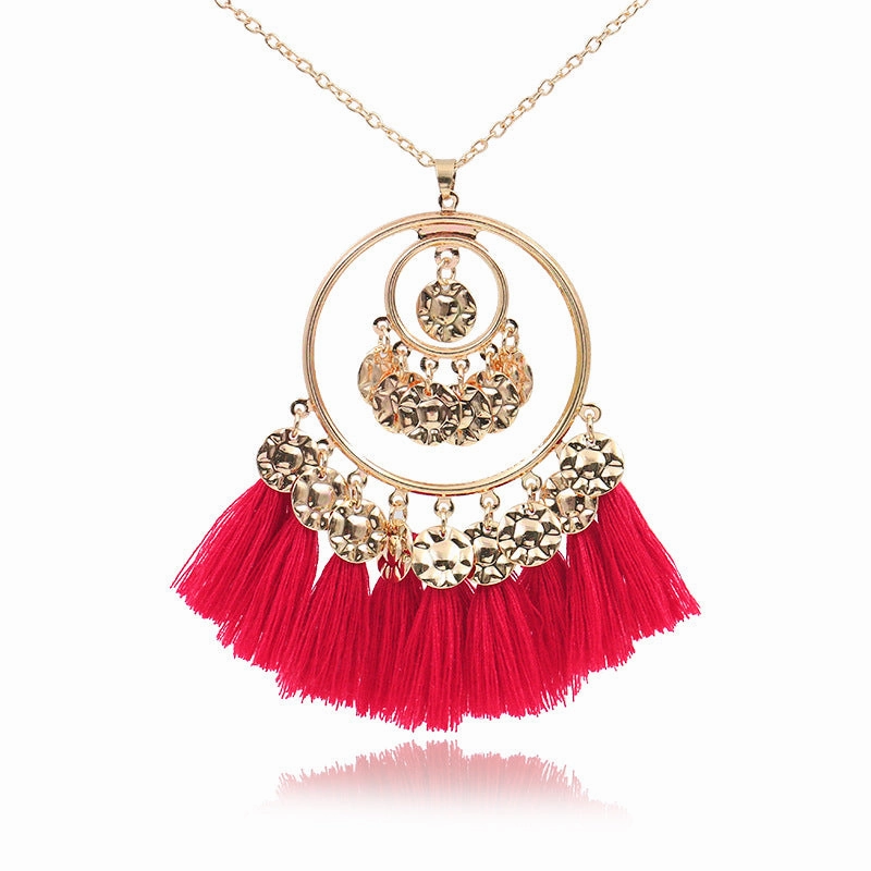 Wholesale Alloy Bohemian Tassel Pendant Necklace