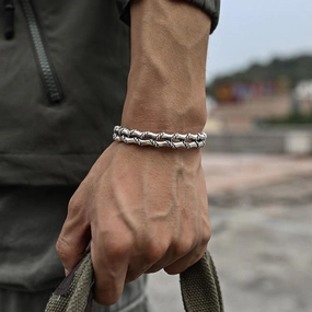 Wholesale Alloy Braided Double Bamboo Bracelet