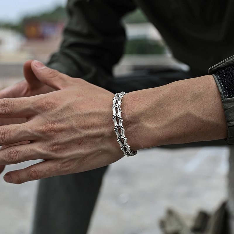Wholesale Alloy Braided Double Bamboo Bracelet