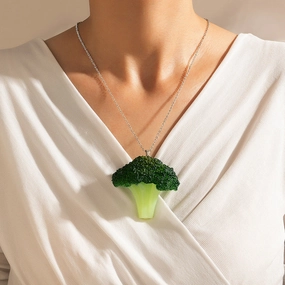 Wholesale Alloy Broccoli Pendant Necklace