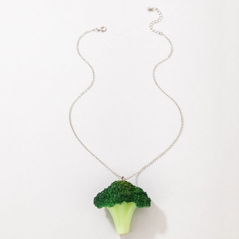 Wholesale Alloy Broccoli Pendant Necklace