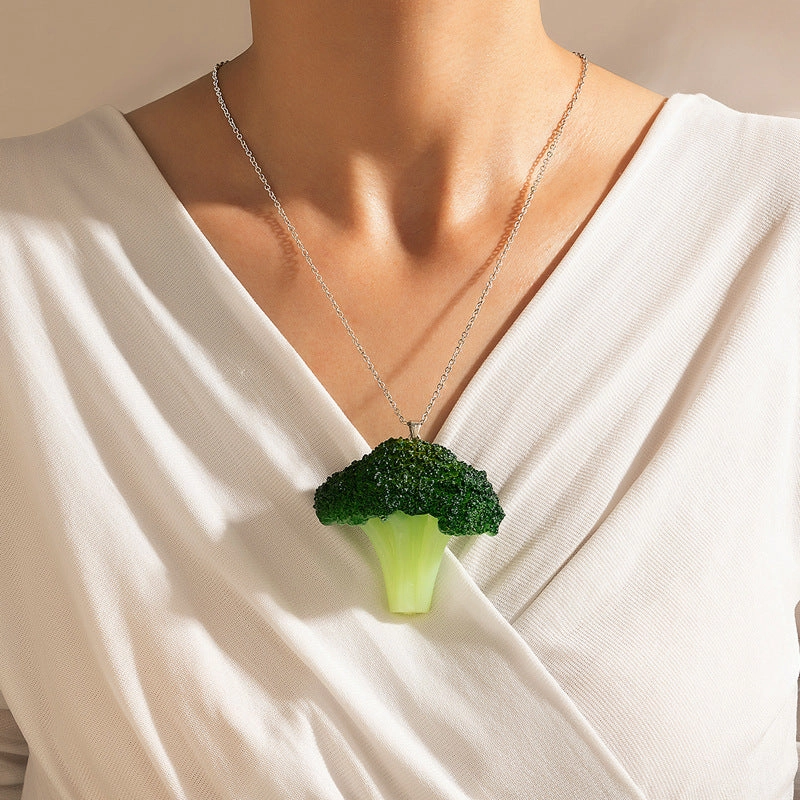 Wholesale Alloy Broccoli Pendant Necklace