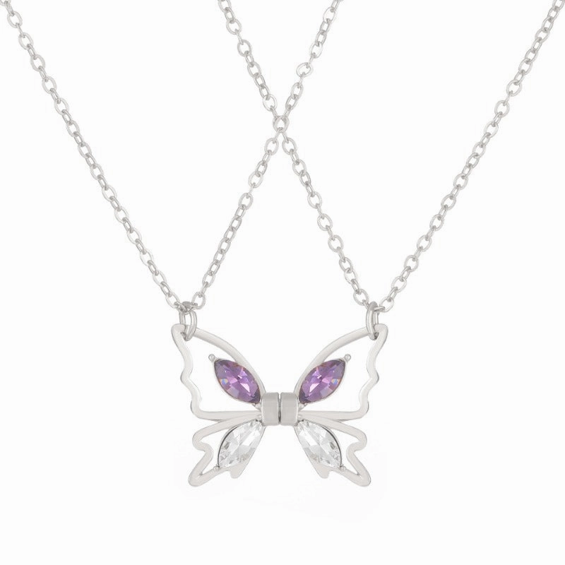 Wholesale alloy butterfly magnetic necklace clavicle chain