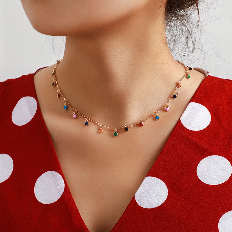 Wholesale Alloy Candy Color Tassel Necklace
