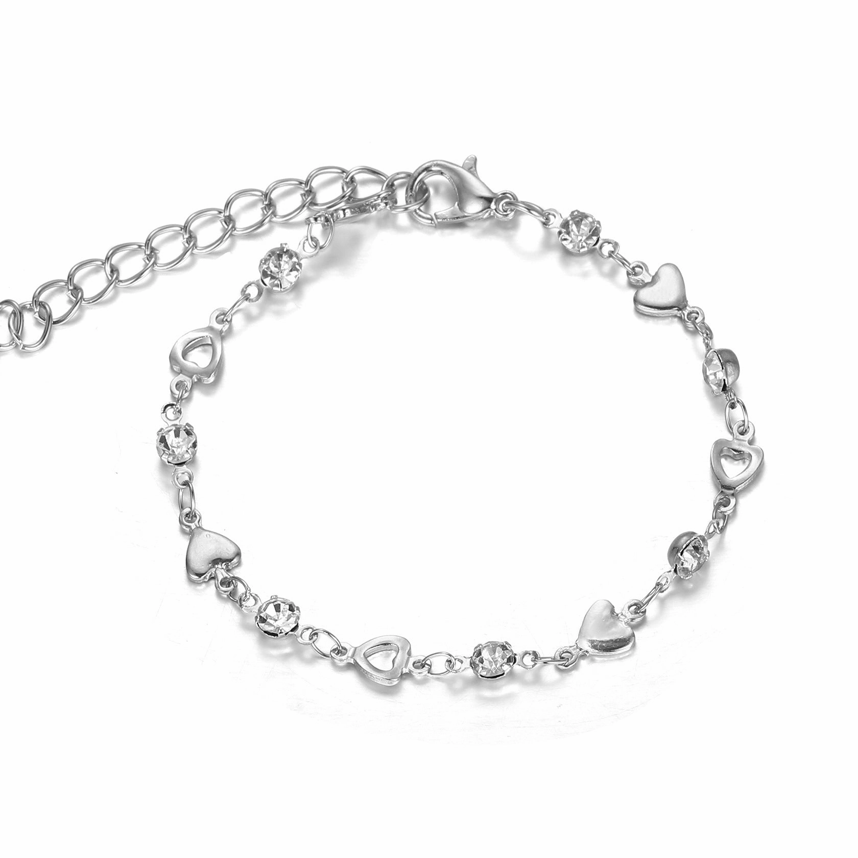 Wholesale Alloy Cat Eye Stone Heart Bracelet