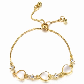 Wholesale Alloy Cat Eye Stone Heart Bracelet