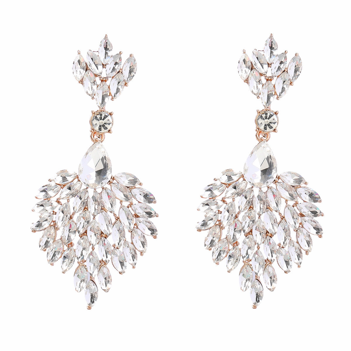 Wholesale Alloy Colored Diamond Full Diamond Gemstone Earrings