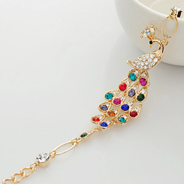 Wholesale Alloy Colorful Peacock Bracelet