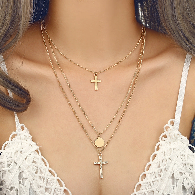 Wholesale Alloy Cross Clavicle Chain
