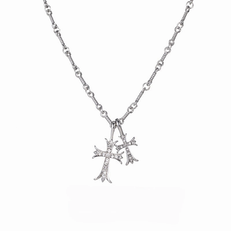Wholesale Alloy Cross Full Diamond Necklace