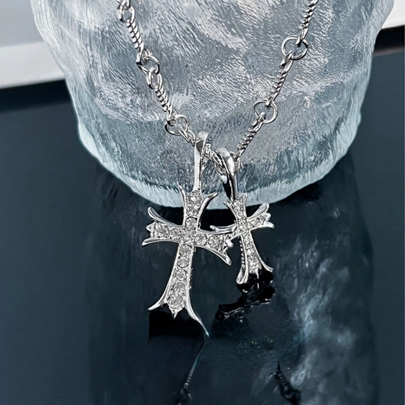 Wholesale Alloy Cross Full Diamond Necklace