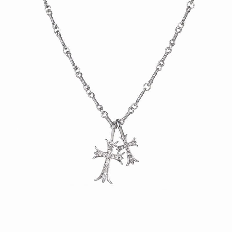 Wholesale Alloy Cross Full Diamond Necklace