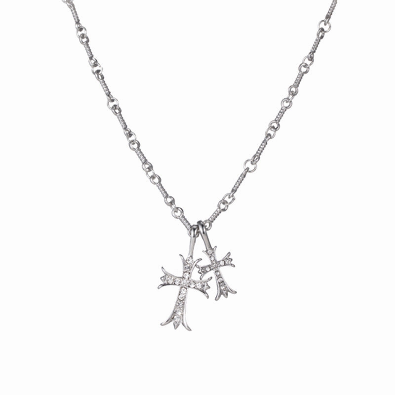 Wholesale Alloy Cross Full Diamond Necklace