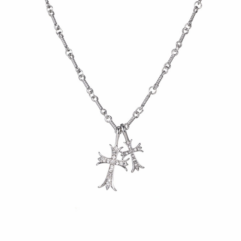 Wholesale Alloy Cross Full Diamond Necklace