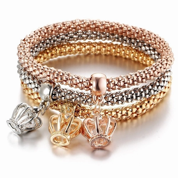 Wholesale Alloy Diamond Butterfly Tricolor Bracelet