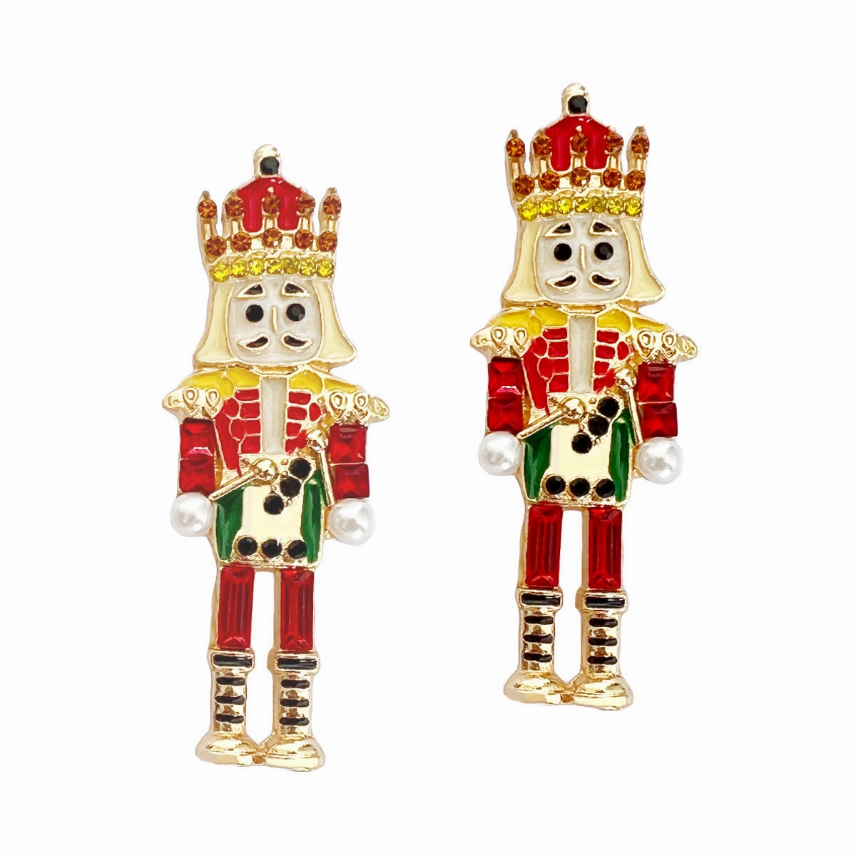Wholesale Alloy Diamond Drip Oil Soldier Creative Earrings