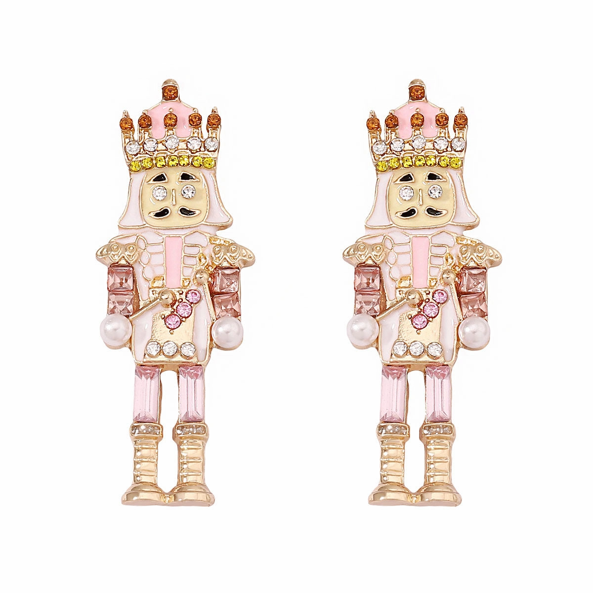 Wholesale Alloy Diamond Drip Oil Soldier Creative Earrings