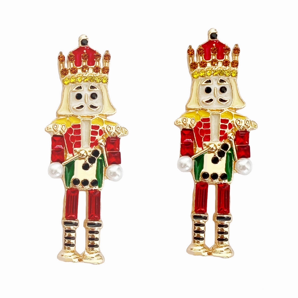 Wholesale Alloy Diamond Drip Oil Soldier Creative Earrings