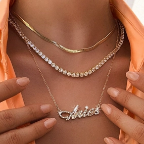 Wholesale Alloy Diamond Multilayer Zodiac Necklace