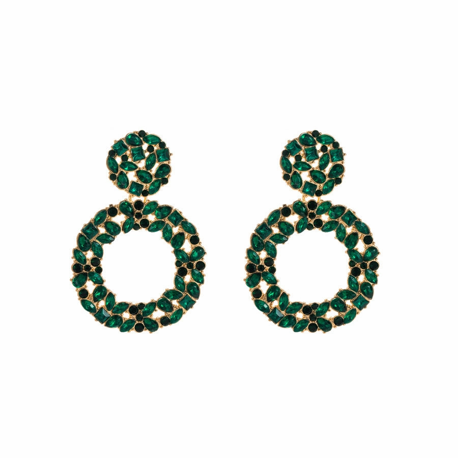 Wholesale Alloy Diamond Round Full Diamond Earrings