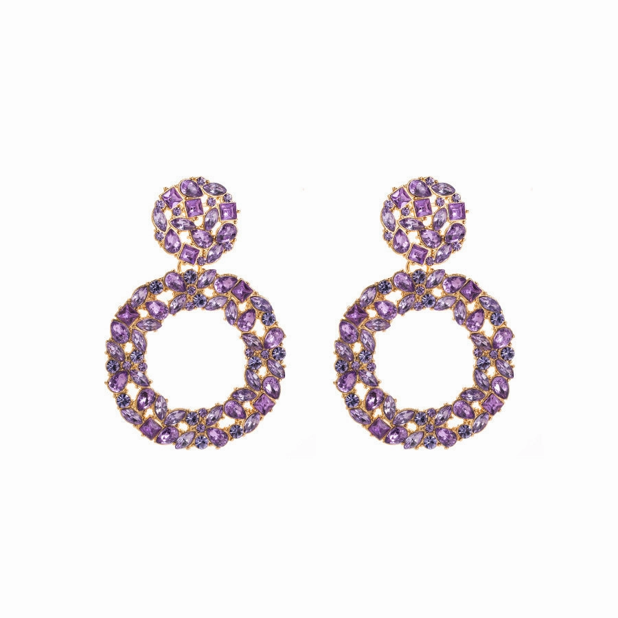 Wholesale Alloy Diamond Round Full Diamond Earrings