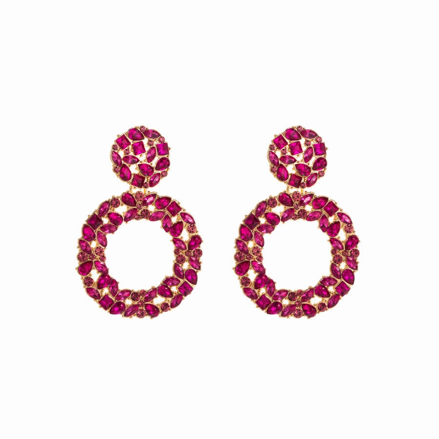 Wholesale Alloy Diamond Round Full Diamond Earrings