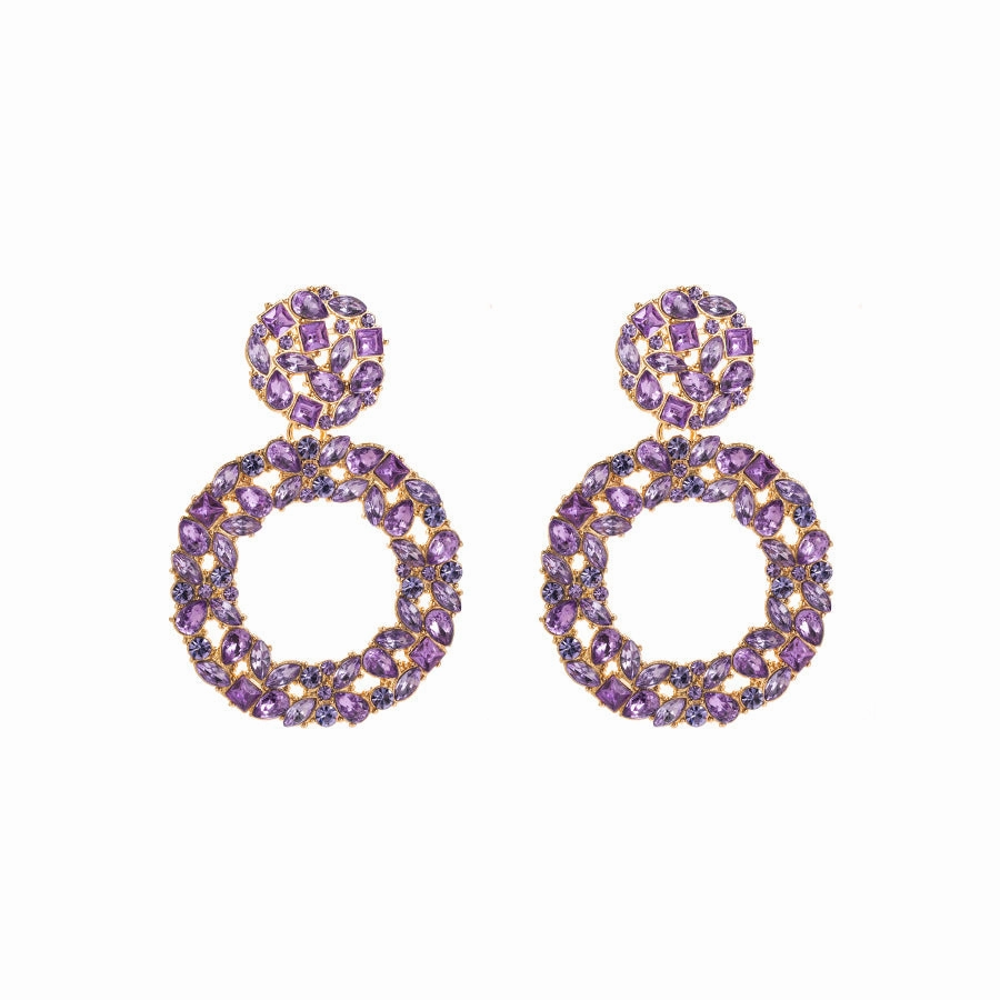 Wholesale Alloy Diamond Round Full Diamond Earrings