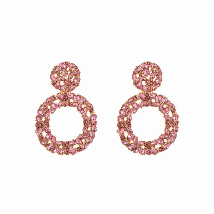 Wholesale Alloy Diamond Round Full Diamond Earrings