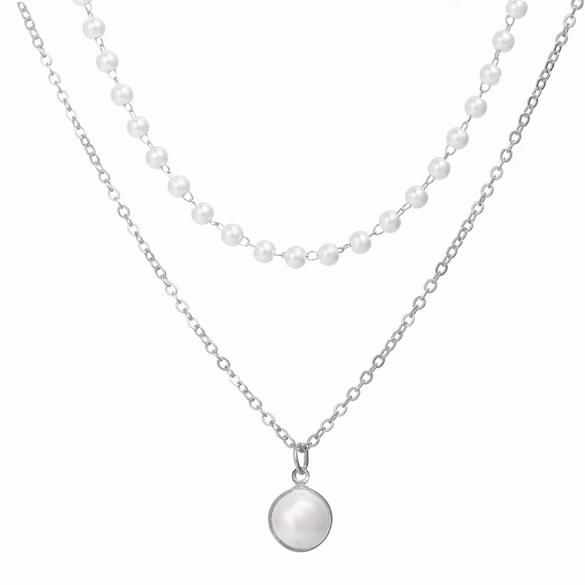 Wholesale Alloy Double Layer Pearl Bracelet