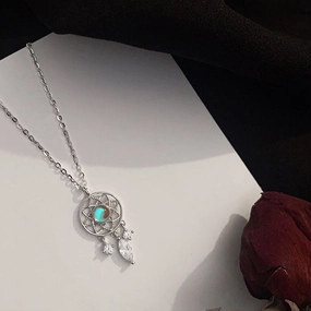 Wholesale Alloy Dream Catcher Drop Necklace