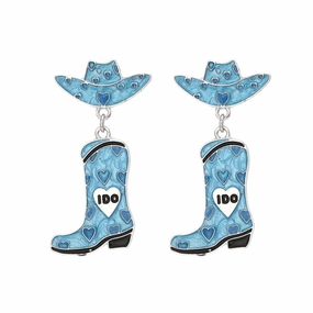 Wholesale Alloy Drip Oil Love Hat Boots Earrings