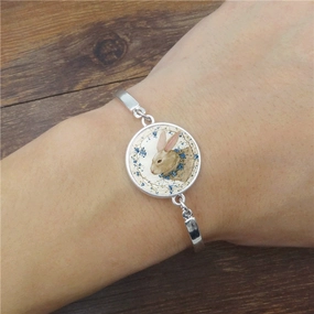 Wholesale Alloy Easter Bunny Time Stone Bracelet