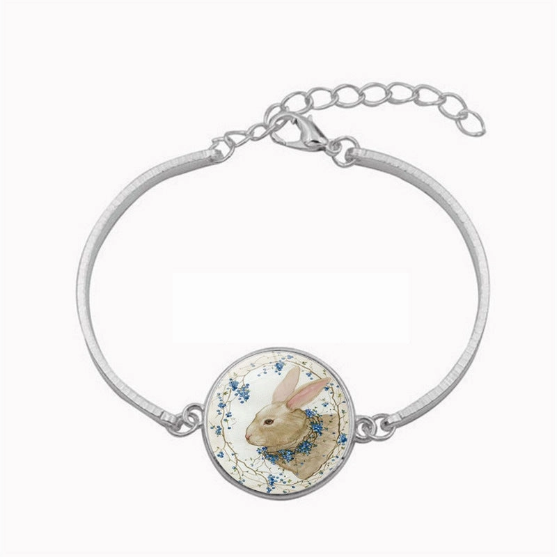 Wholesale Alloy Easter Bunny Time Stone Bracelet