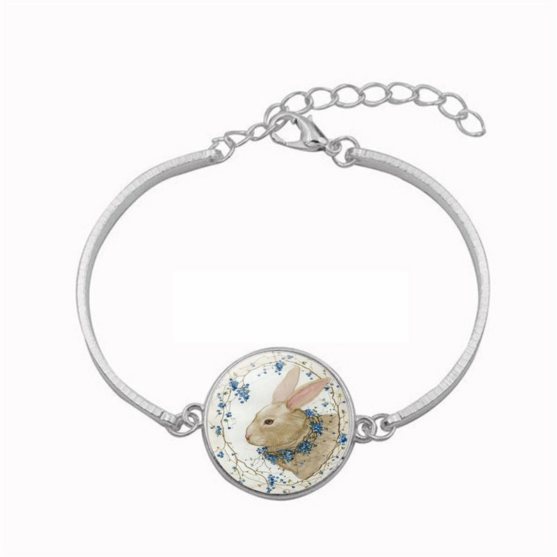 Wholesale Alloy Easter Bunny Time Stone Bracelet