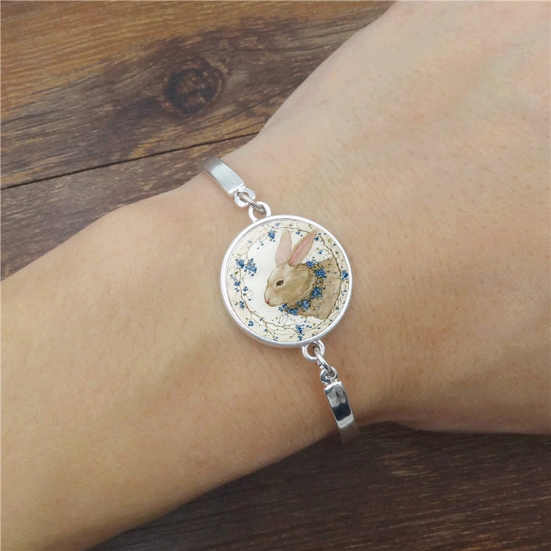 Wholesale Alloy Easter Bunny Time Stone Bracelet